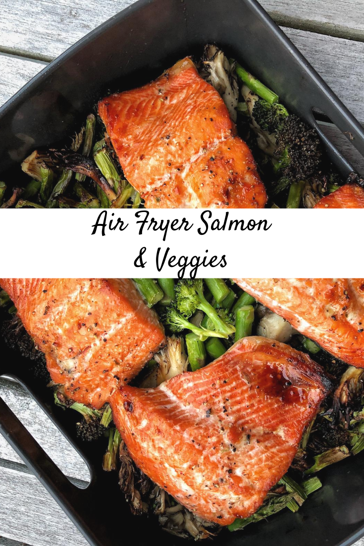Vegetables in top air fryer